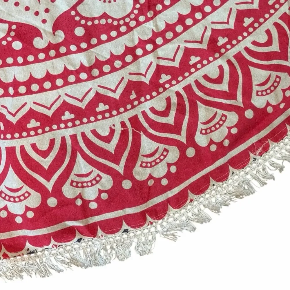 Indian cotton mandala round tapestry or beach throw